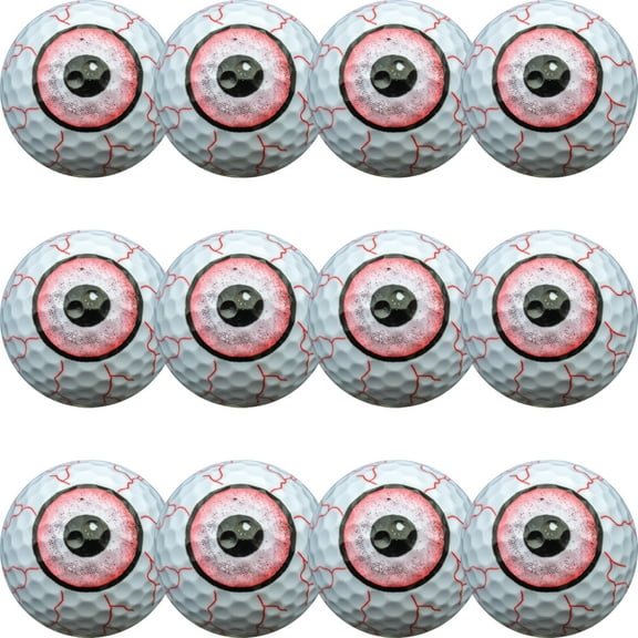 Red Eyeball Golf Balls 12-Pack Scary Halloween Bloodshot Eye Golf Gift