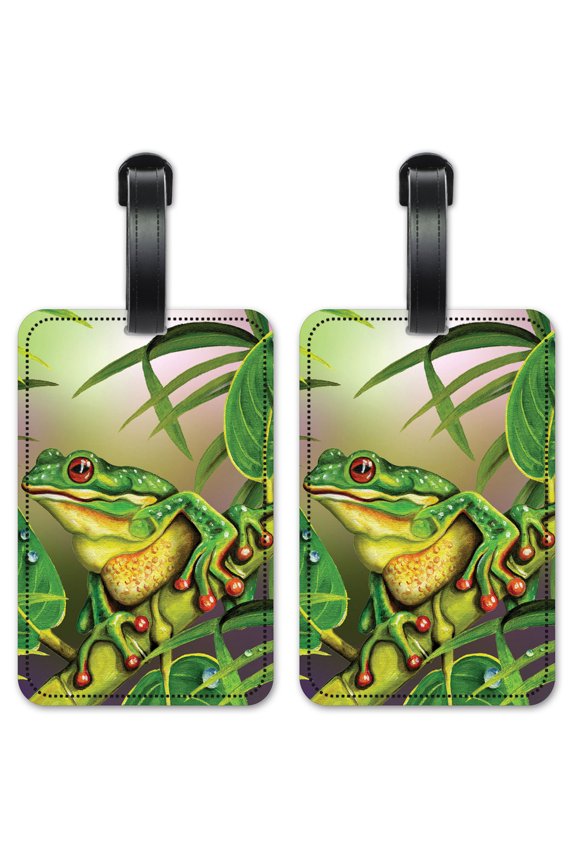 Red Eyed Frog - Luggage ID Tags / Suitcase Identification Cards - Set of 2
