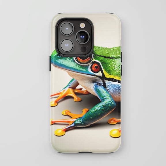 Red Eyed Tree Frog For All iPhone Series Protective Phone Case Realistic Wildlife Green Blue Red
