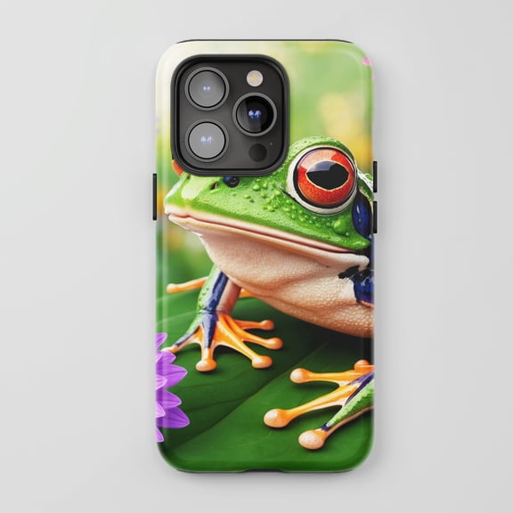 Red Eyed Tree Frog For All iPhone Series Protective Phone Case Tropical Wildlife Green