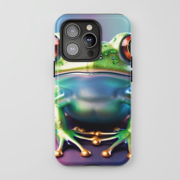 Red-Eyed Tree Frog For All iPhone Series Protective Phone Case Vibrant Nature Art Green Red Blue