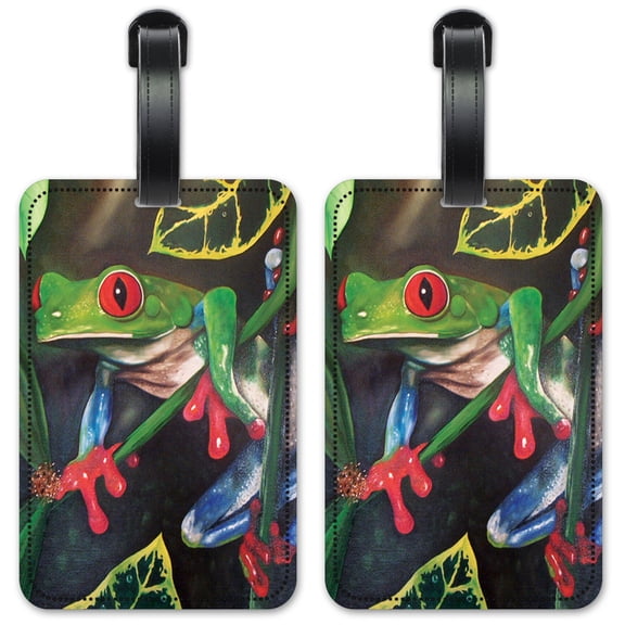 Red Eyed Tree Frog - Luggage ID Tags / Suitcase Identification Cards - Set of 2
