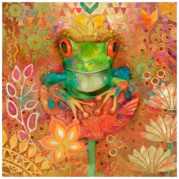 "Red-Eyed Tree Frog" Painting Print on Wrapped Canvas