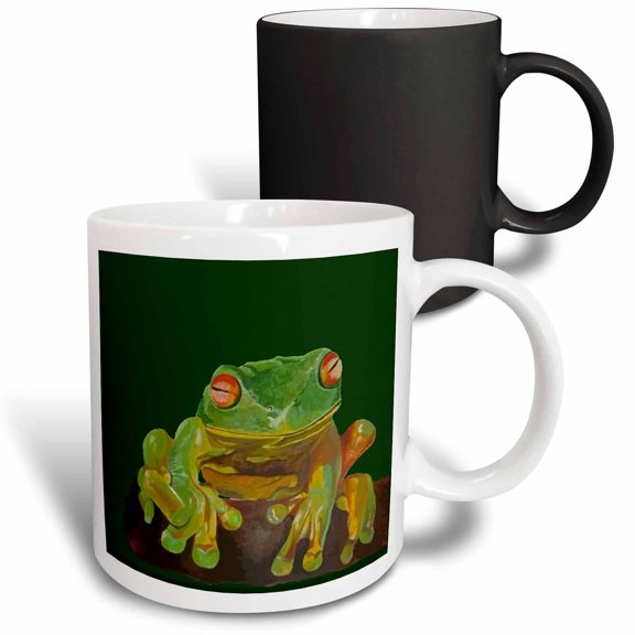 3drose, Red Eyed Tree Frog Realistic Artwork, 11oz Magic Transforming Mug