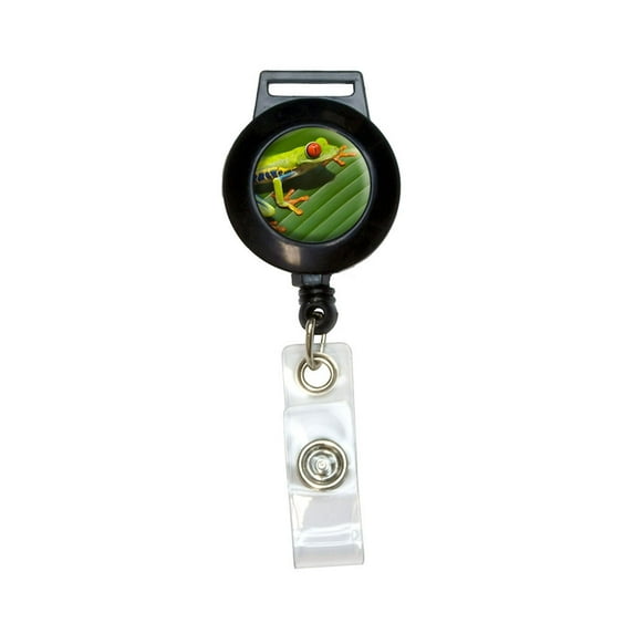 Red Eyed Tree Frog Retractable Badge Card ID Holder