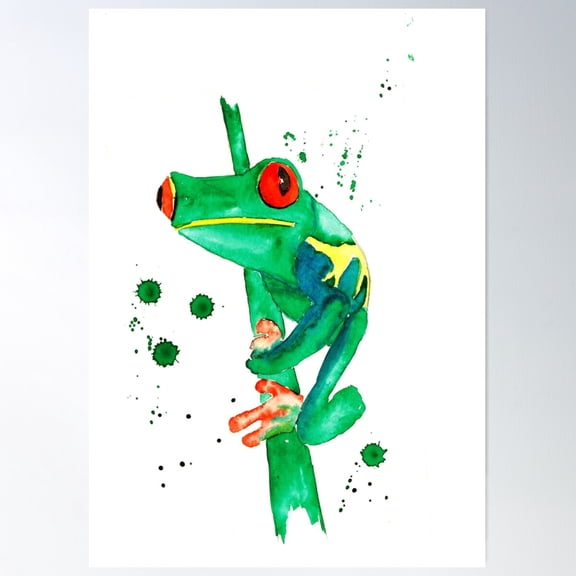 Red Eyed Tree Frog, Tree Frog, Red Eyed Frog, Frog Poster Wall Art, Modern Wall Decor For Living Room Bedroom, 16x24 UNFRAMED