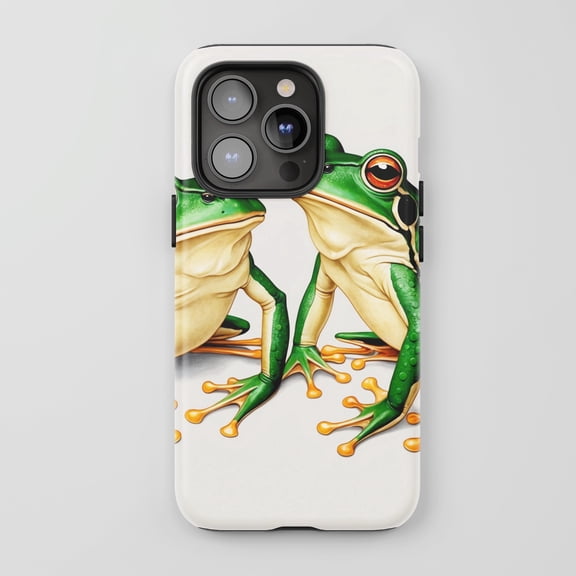 Red-Eyed Tree Frogs For All iPhone Series Protective Phone Case Nature Art Vibrant Green