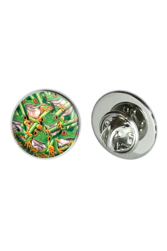 Red Eyed Tropical Rainforest Frogs Metal 0.75" Lapel Hat Pin Tie Tack Pinback
