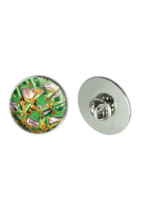 Red Eyed Tropical Rainforest Frogs Metal 1.1" Tie Tack Hat Lapel Pin Pinback