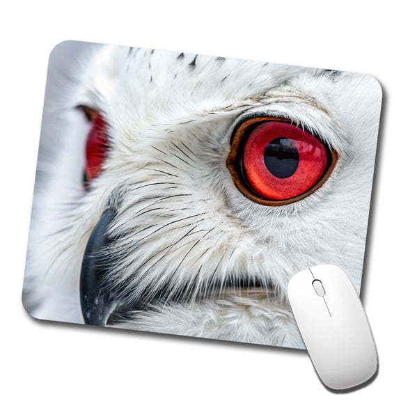 Red Eyes Owl Bird Mouse Pad Low Profile Gaming Mat