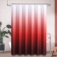 thumbnail image 1 of Red Fabric Shower Curtain, Ombre Linen Textured Weighted Cloth Shower Curtain Set with Plastic Hooks, Modern Hotel Decorative Thick Polyester Shower Curtains for Bathroom, Water Repllent, 72x72, 1 of 6