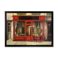 thumbnail image 1 of Red Facade of Charming Shop In Paris Street I 32 in x 16 in Framed Painting Canvas Art Print, by Designart, 1 of 4