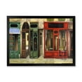 thumbnail image 1 of Red Facade of Charming Shop In Paris Street II 32 in x 24 in Framed Painting Canvas Art Print, by Designart, 1 of 4