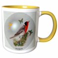 thumbnail image 1 of 3drose, Red Faced Warbler, 11oz Two-tone Yellow Mug, 1 of 6