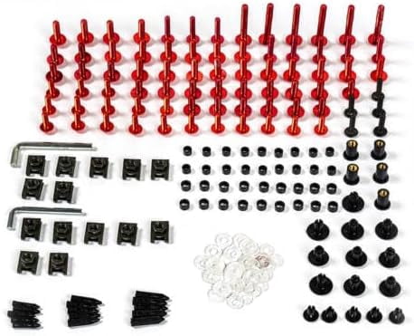 Black Fairing Bolt Kit For Kawasaki ZX-6R 636 2001-2008 - Aluminum Screws, Clips, Hardware Set