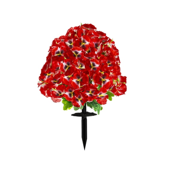 Red Fake Butterfly Orchid Ground Insert, Artificial Flower for Garden and Wedding Decoration, 40cm Tall, Plastic Simulation Plant, Realistic Look, Easy to Shape, Maintenance-Free Ornament