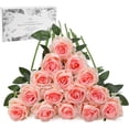 thumbnail image 1 of Red Fake Roses Artificial Flowers - 10 Pcs Fake Artificial Roses Silk Flowers with Stems for Home Wedding Hotel Office Centerpiece Decor, 1 of 5