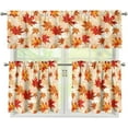 thumbnail image 1 of Red Fall Leaves Short Kitchen Curtains Gothic Window Curtains Valance and Tier Set Rod Pocket Short Tier Curtain for Room, Cafe Kitchen Decor, 1 of 6