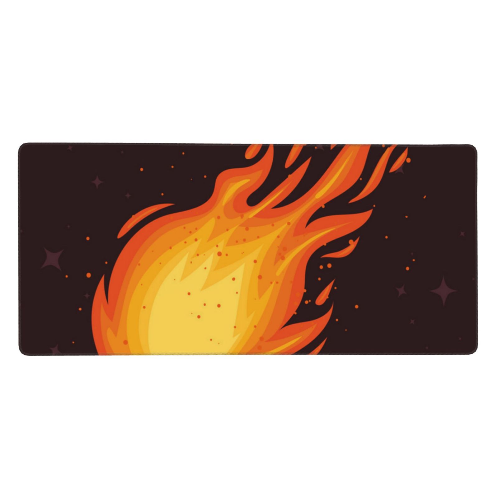 Red Falling Fireball Flame Pattern Mousepad Large Mouse Pad Desk Pad