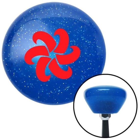 Red Fan Blades Spinning Blue Retro Metal Flake Shift Knob with M16 x 1.5 Insert