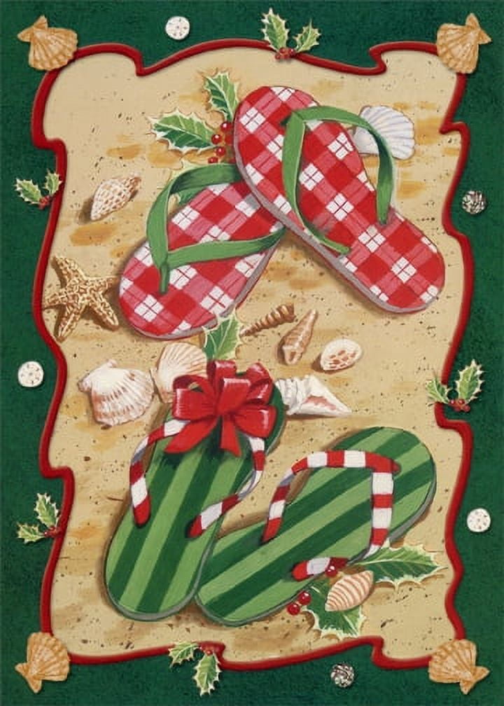 Red Farm Studio Red Farm Studios Festive Green and Red Flip Flops Warm Weather ...