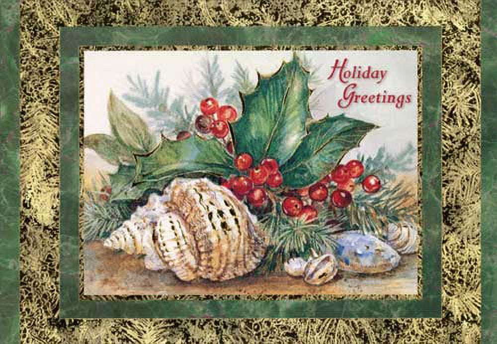 Red Farm Studio Red Farm Studios Holly and Shells Christmas Card (1 card/1 envelope ...