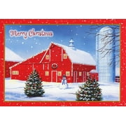 Red Farm Studios Red Barn and Silo on Farm Box of 18 Christmas Cards
