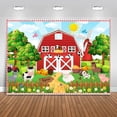 thumbnail image 1 of Red Farm Theme Barn Backdrop Cartoon Farm Animal Birthday Party Decorations Farm Theme Children's Birthday Photography Background Photo Booth Prop, 1 of 4