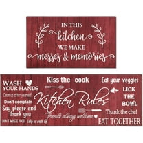 Red Farmhouse Kitchen Rug Sets of 2 Piece Non Slip Kitchen Rugs and Mats Washable Kitchen Mats for Kitchen Floor Mat Carpet Runner Rugs for Hallway Laundry Decor 17”x30“ 17'''' X 47''''