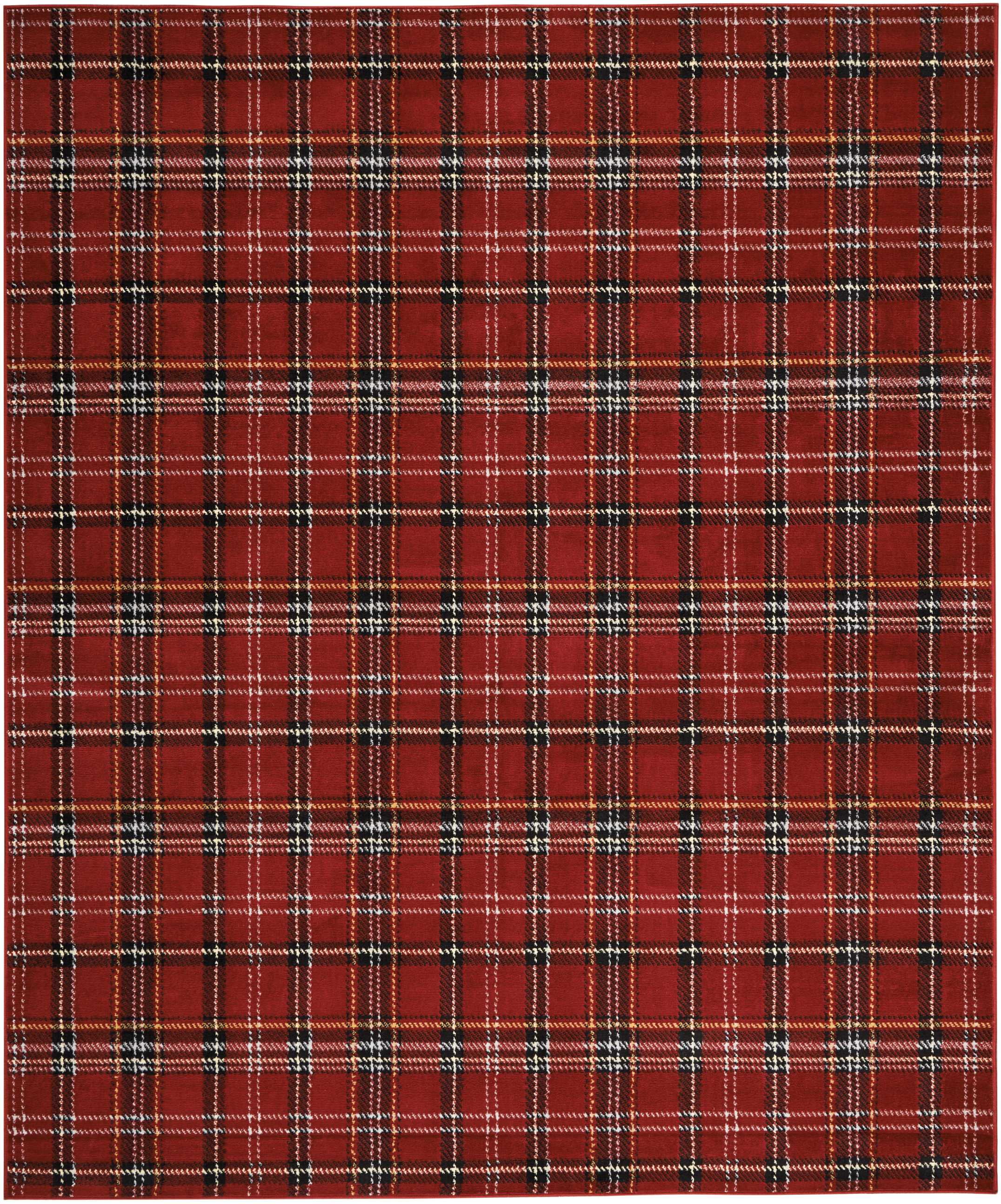 Red Farmhouse Plaid Area Rug by Pinewood Grove