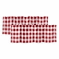 thumbnail image 1 of Red Farmhouse Valances for Windows, Decorative Rod Pocket Window Valance Curtains, Gradient Buffalo Plaid Lattice Grid Short Curtain Drapes for Kitchen/Bathroom/Living Room, 2 Panels, 60" W x 18" L, 1 of 8