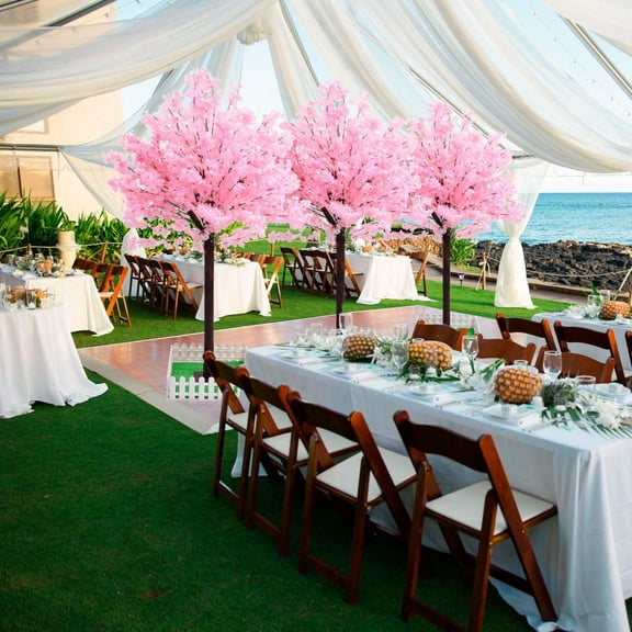 Red Faux Rose Tree, 6 Ft Artificial Indoor Outdoor Decoration for House, Living Room, and Venue Design