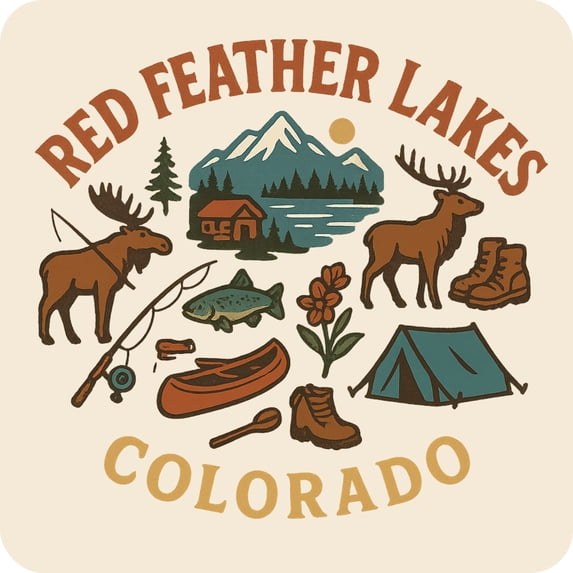 Red Feather Lakes Colorado Keepsakes Souvenir Vinyl Sticker – Destination Travel Keepsake Collectible (3-Inches Wide)