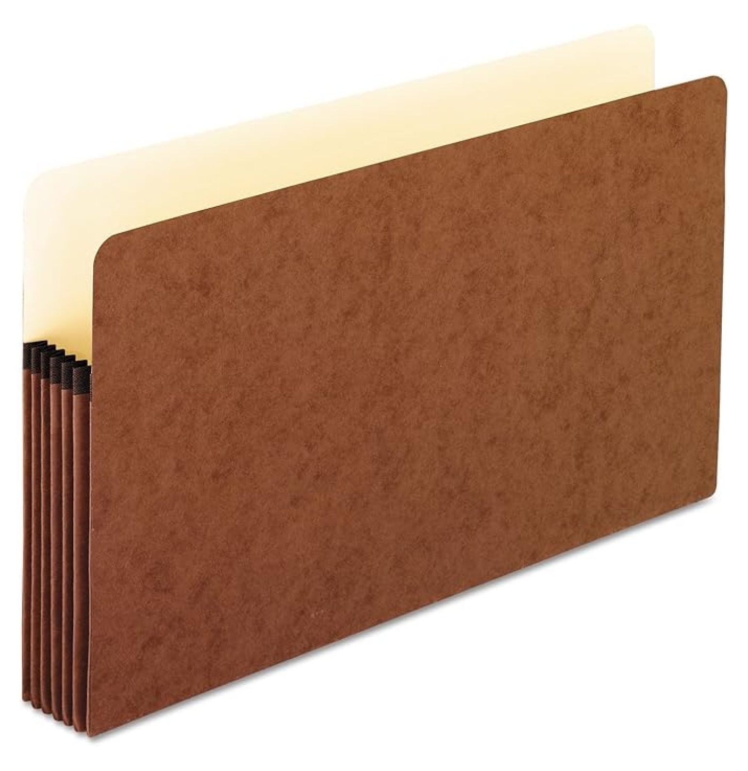 Red File Pockets 10 Pack - Standard Expanding File Folders, Manila & Red Fiber, 1.75 Inch Expansion, Tyvek Reinforced, Fold-Down Front