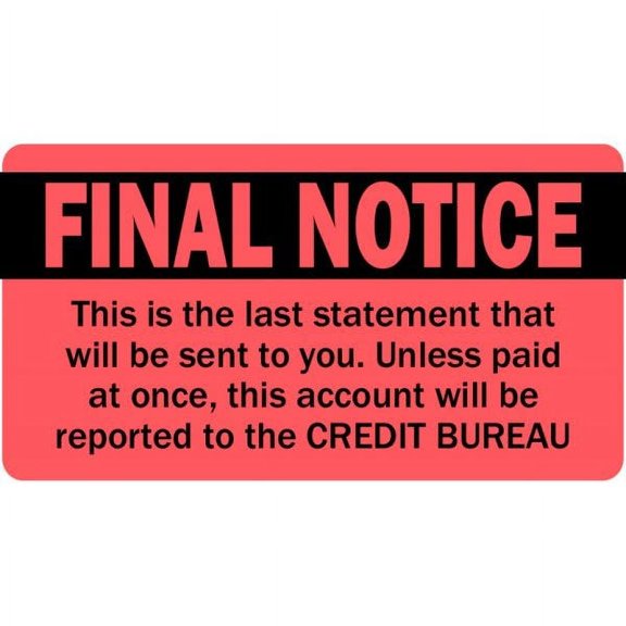 Red Final Notice Labels