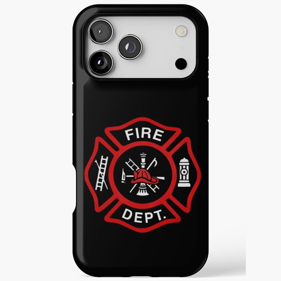 Red Fire Department Badge Art iPhone Case 17 11 12 13 14 15 16 Pro Max