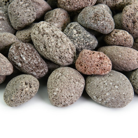 Red Fire Rock | 1"-2" Rounded Pebbles for Fire Pits & Fireplaces | 10 Pounds