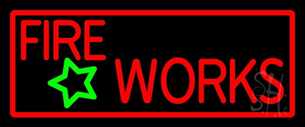 Red Fireworks LED Neon Sign 6 x 15 - inches, Clear Edge Cut Acrylic ...