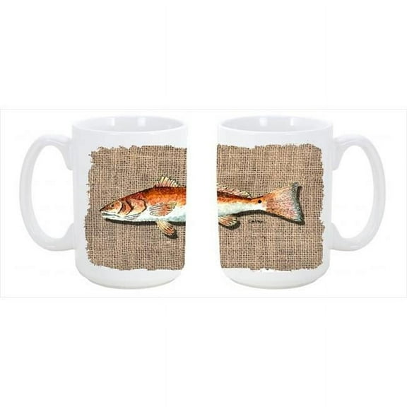 Red Fish Dishwasher Safe Microwavable Ceramic Coffee Mug 15 oz.