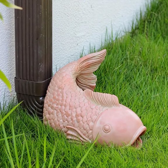 MIMQO 5.12 in Red Fish Garden Statues, Weatherproof