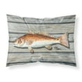 thumbnail image 1 of Red Fish Fabric Standard Pillowcase, 1 of 2