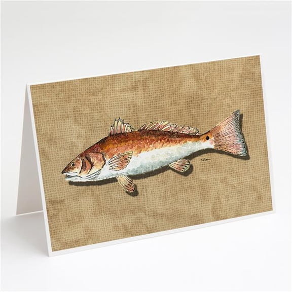 Red Fish Greeting Cards & Envelopes - Pack of 8