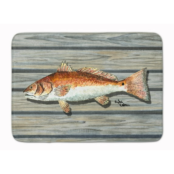 Red Fish Machine Washable Memory Foam Mat