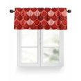 thumbnail image 1 of Red Fish Scales Valances for Windows Ombre Fish Tail Abstract Art Vintage Valance Rod Pocket Light Filtering Short Window Treatments Curtains for Kitchen Bathroom Living Room Bedroom, 42 x 18 Inch, 1 of 7