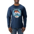thumbnail image 1 of Red Fish Sciaenops Ocellatus Mens Long Sleeve Shirt, Vintage Heather Navy, Small, 1 of 3