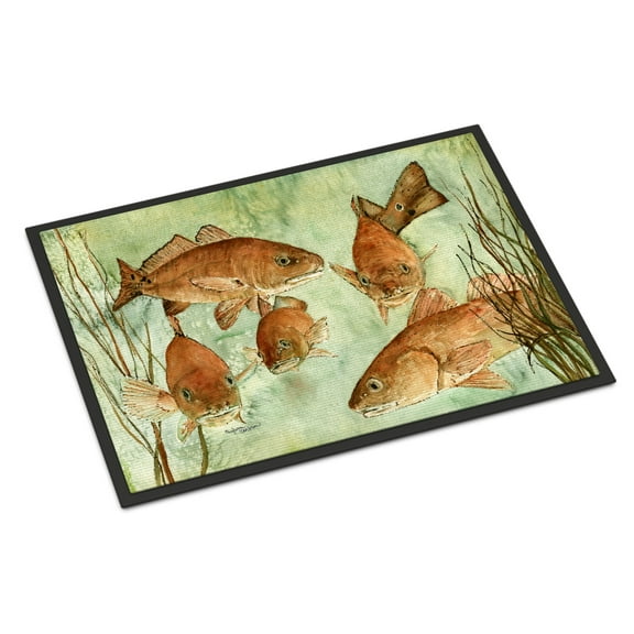 Red Fish Swim Doormat 18x27