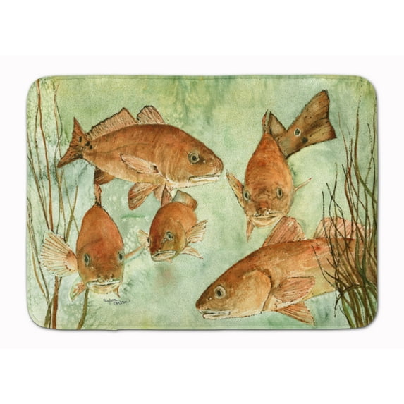 Red Fish Swim Machine Washable Memory Foam Mat