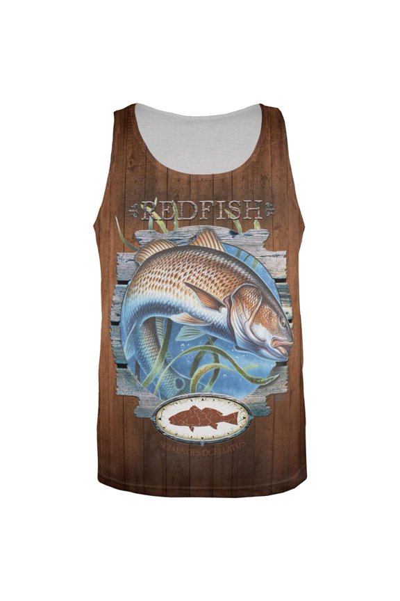 Red Fish Trophy All Over Adult Tank Top - Medium