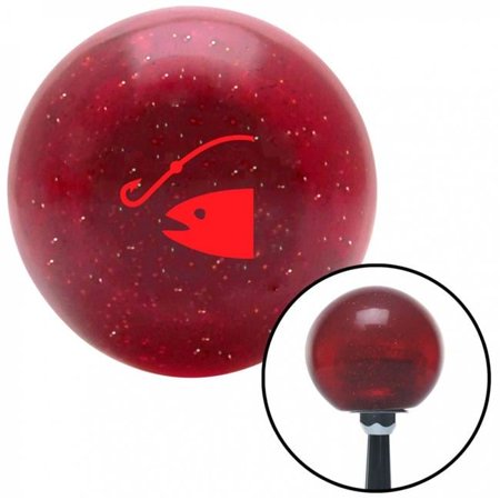 Red Fish & a Hook Red Metal Flake Shift Knob with M16 x 1.5 Insert Shifter Auto Brody