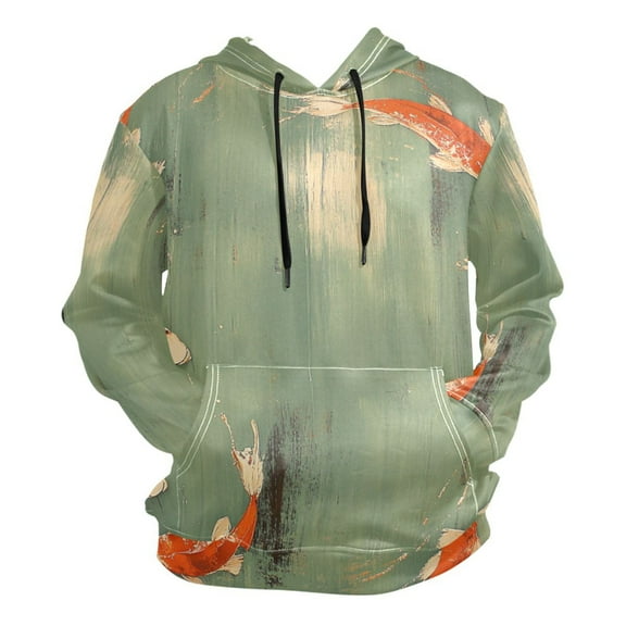 Red Fishes in Circle Men’s Hoodies Sweatshirt Fleece Jackets Long Sleeve Sweatshirts